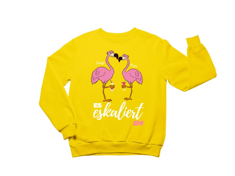 Es Eskaliert Eh - Party Name/Wunschname - Flamingo Shirt mit Deinem Namen - Party T-Shirt Individualisierbar/Personalisierbar