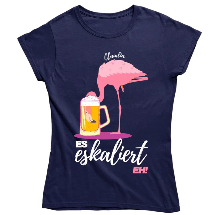 Es Eskaliert Eh - Party Flamingo Shirt mit Deinem Namen | Party T-Shirt Personalisierbar - Malle Mallorca Shirt