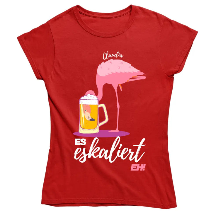 Es Eskaliert Eh - Party Flamingo Shirt mit Deinem Namen | Party T-Shirt Personalisierbar - Malle Mallorca Shirt