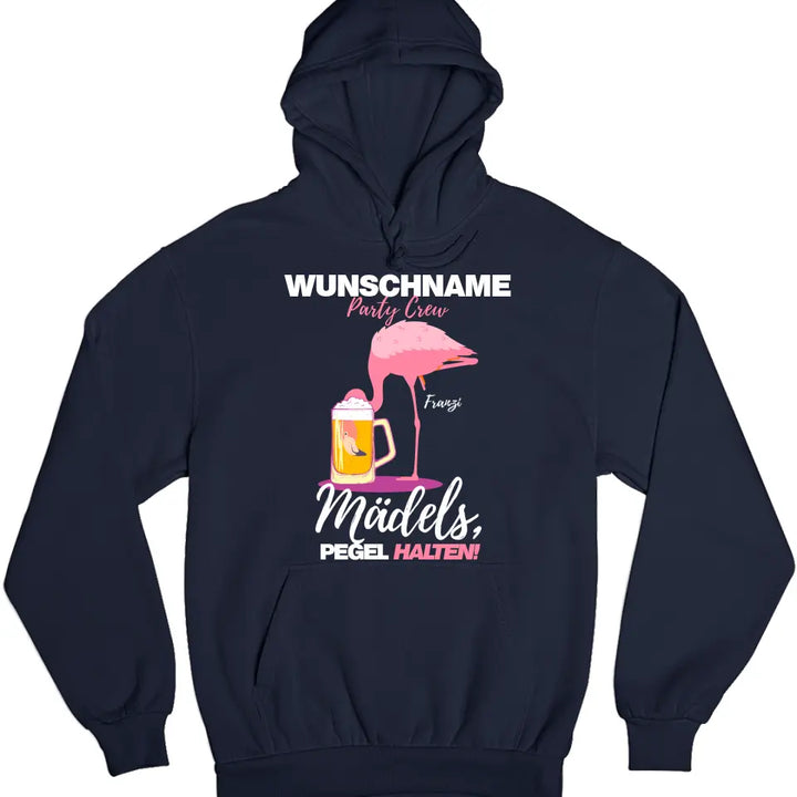 PARTY CREW NAME/WUNSCHNAME | MÄDELS PEGEL HALTEN | FLAMINGO SHIRT MIT DEINEM NAMEN | PARTY T-SHIRT INDIVIDUALISIERBAR/PERSONALISIERBAR - SH