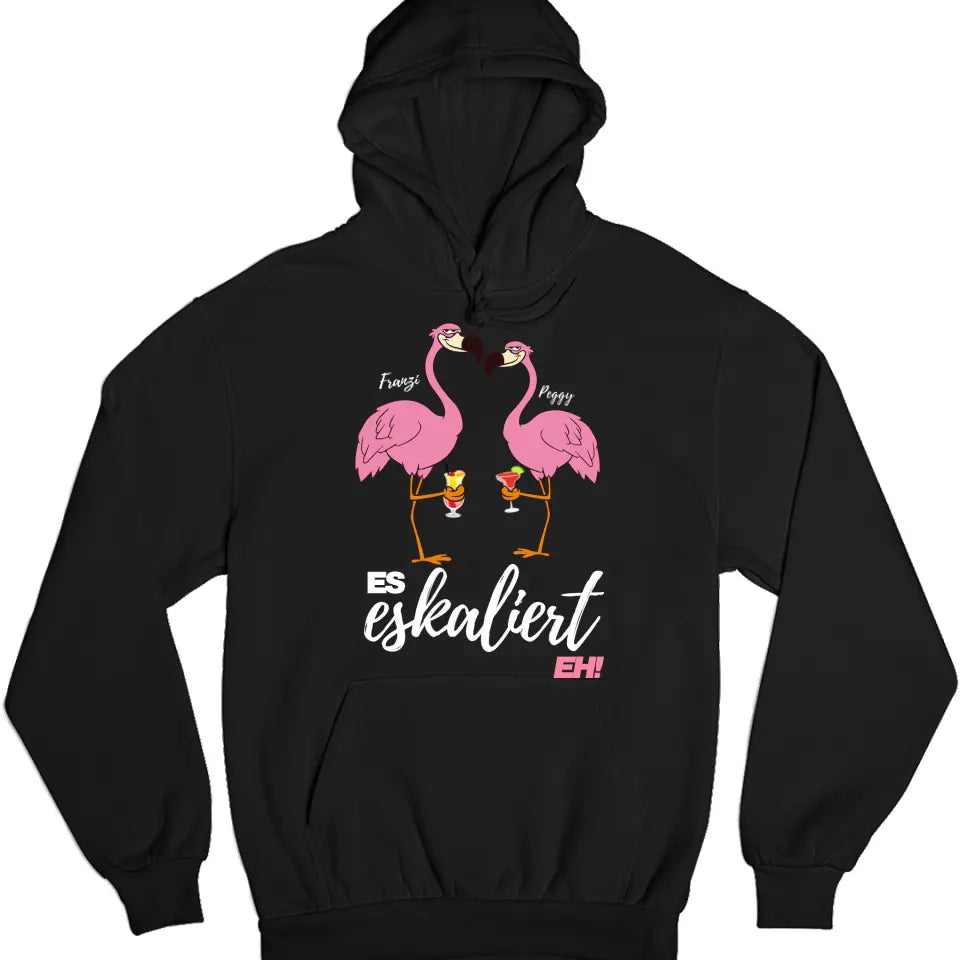 Es Eskaliert Eh - Party Name/Wunschname - Flamingo Shirt mit Deinem Namen - Party T-Shirt Individualisierbar/Personalisierbar