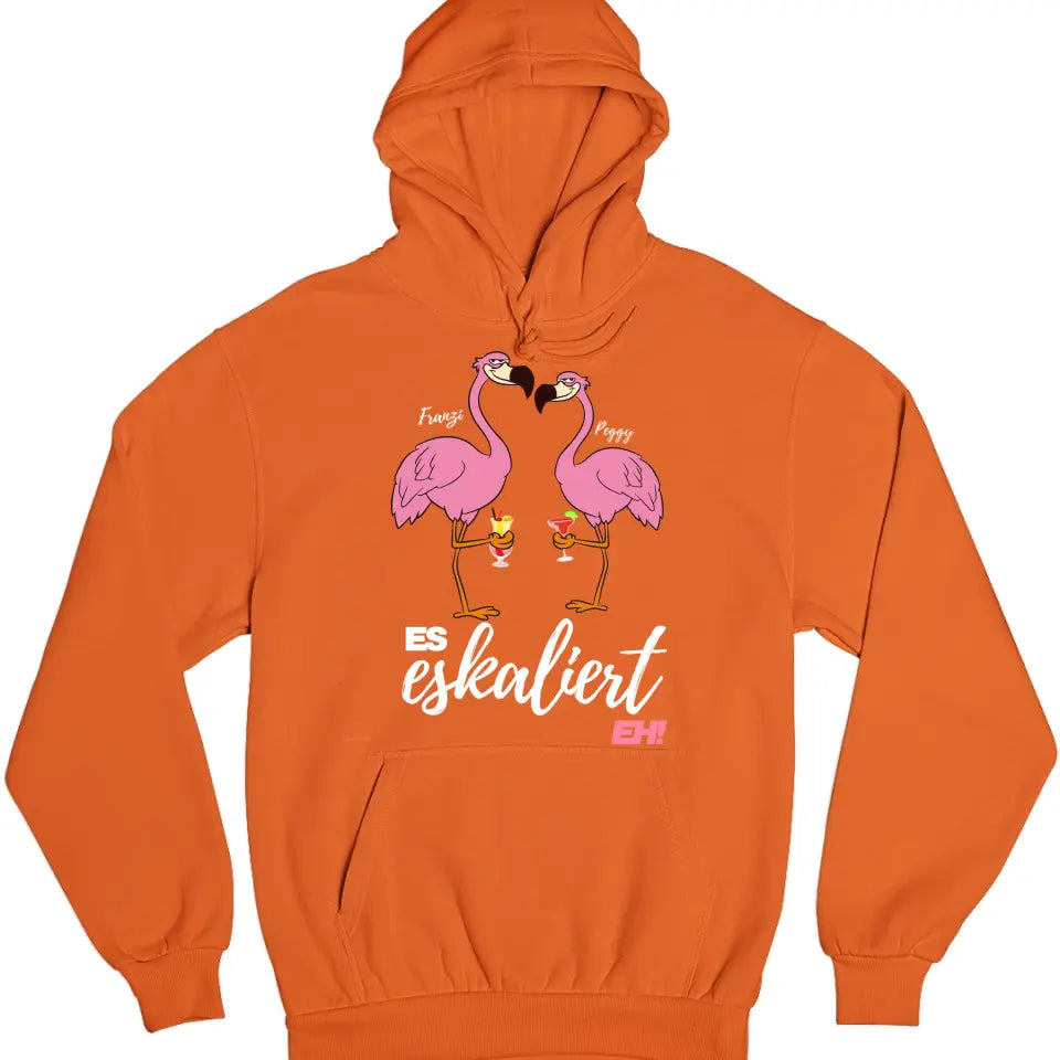 Es Eskaliert Eh - Party Name/Wunschname - Flamingo Shirt mit Deinem Namen - Party T-Shirt Individualisierbar/Personalisierbar