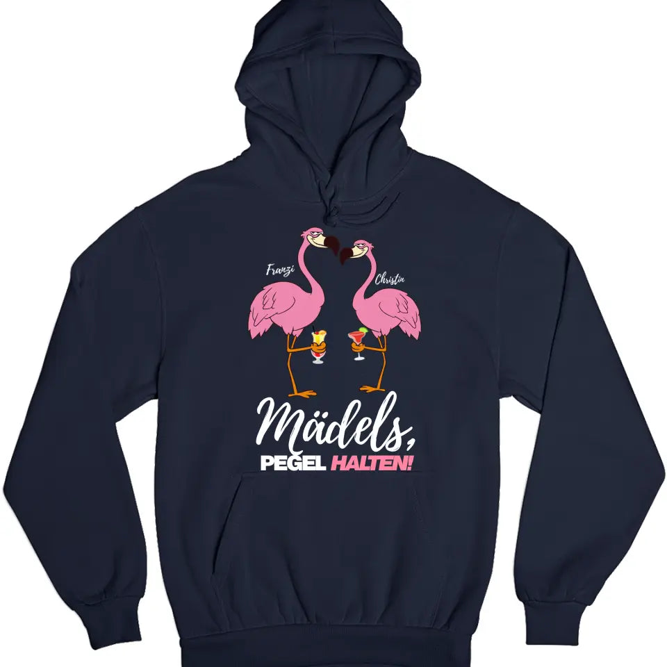 PARTY NAME/WUNSCHNAME | MÄDELS PEGEL HALTEN | FLAMINGO SHIRT MIT DEINEM NAMEN | PARTY T-SHIRT INDIVIDUALISIERBAR/PERSONALISIERBAR - SH