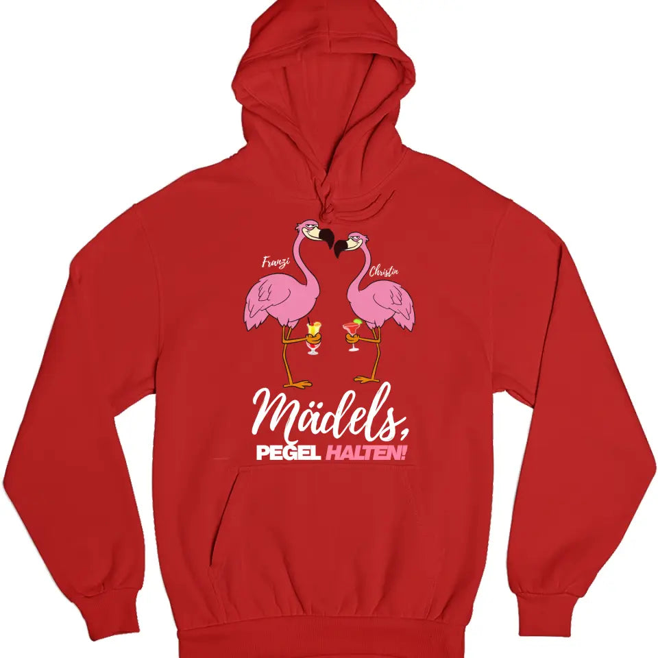 PARTY NAME/WUNSCHNAME | MÄDELS PEGEL HALTEN | FLAMINGO SHIRT MIT DEINEM NAMEN | PARTY T-SHIRT INDIVIDUALISIERBAR/PERSONALISIERBAR - SH