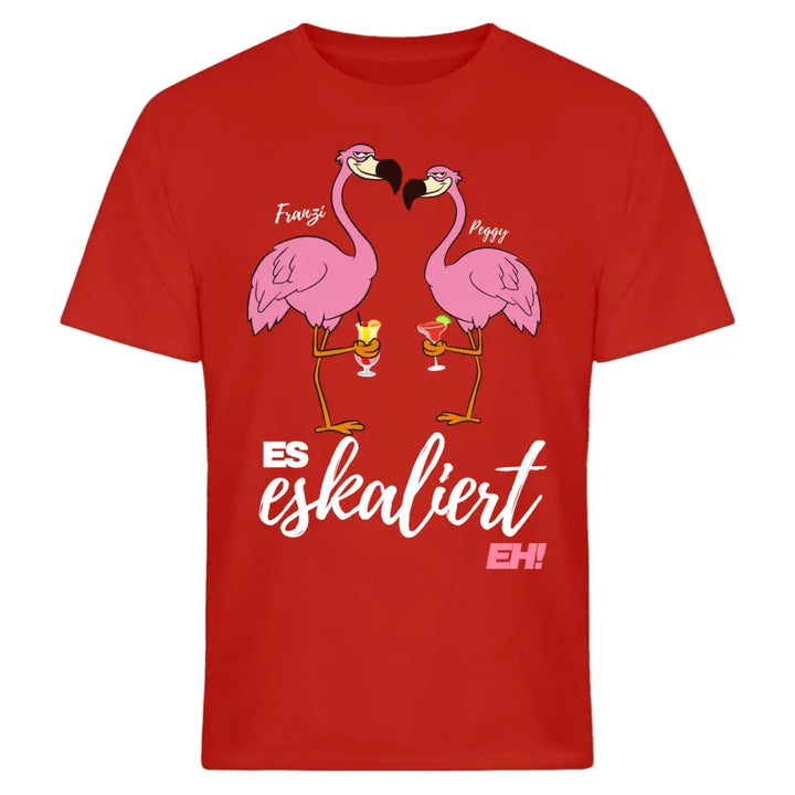 Es Eskaliert Eh - Party Name/Wunschname - Flamingo Shirt mit Deinem Namen - Party T-Shirt Individualisierbar/Personalisierbar