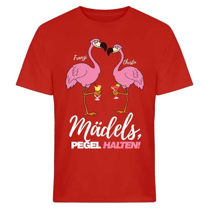 PARTY NAME/WUNSCHNAME | MÄDELS PEGEL HALTEN | FLAMINGO SHIRT MIT DEINEM NAMEN | PARTY T-SHIRT INDIVIDUALISIERBAR/PERSONALISIERBAR - SH