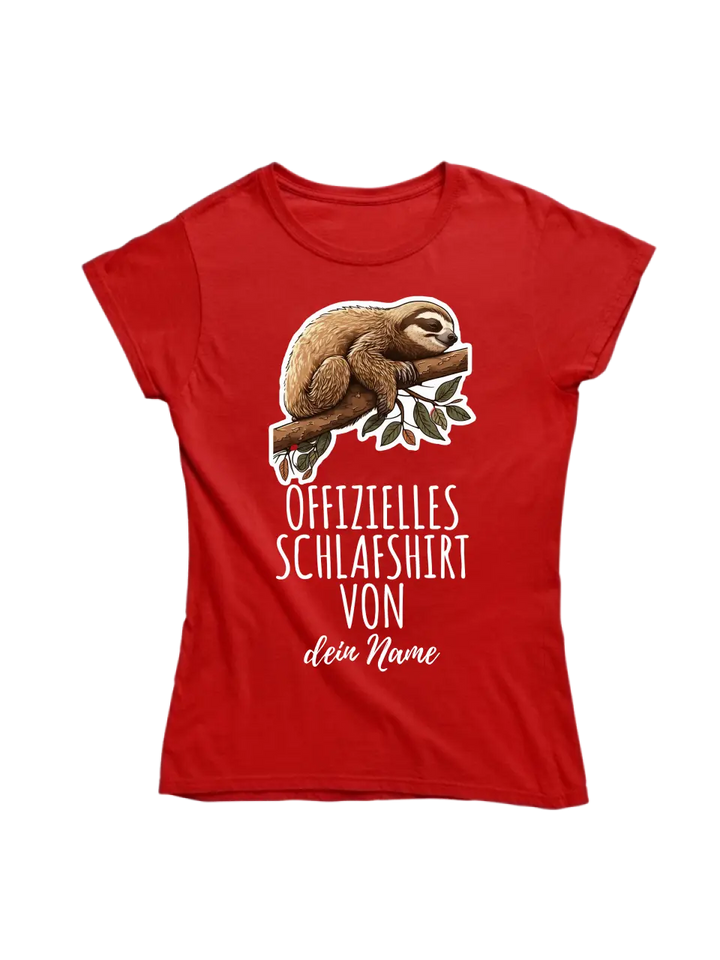 Offizielles Schlafshirt von ... - T-Shirt mit deinem Namen - personalisierbar - Damen, Herren & Kinder - mit Name - Faultier, Panda, Katze & Hund copy