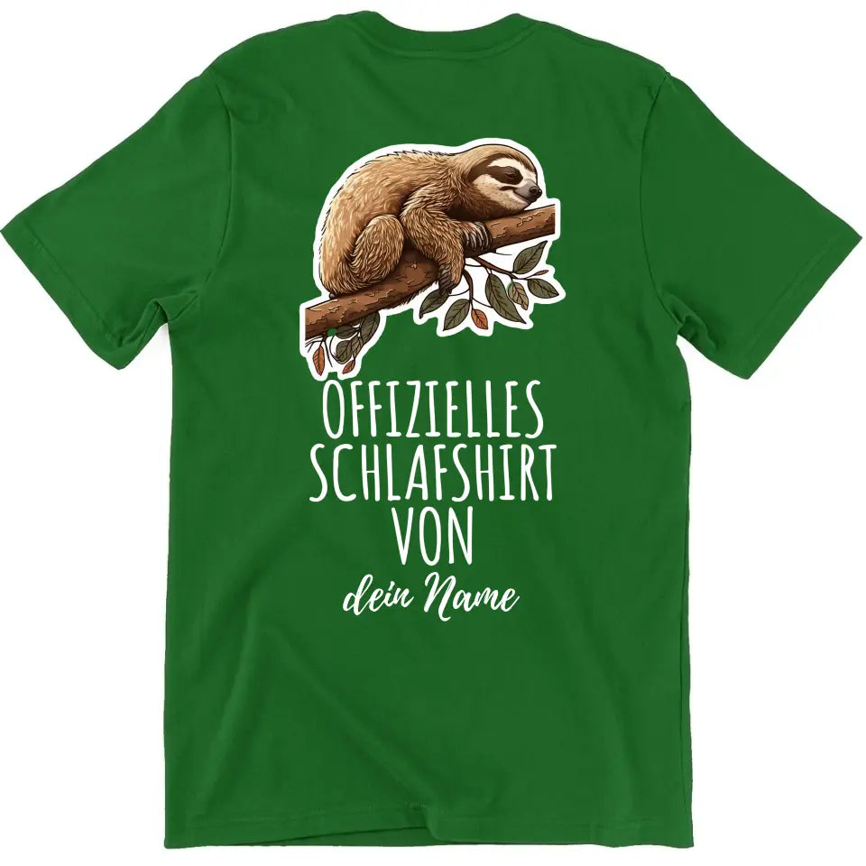 Offizielles Schlafshirt von ... - T-Shirt mit deinem Namen - personalisierbar - Damen, Herren & Kinder - mit Name - Faultier, Panda, Katze & Hund copy