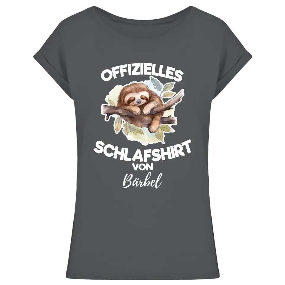 Offizielles Schlafshirt von ... - T-Shirt mit deinem Namen - personalisierbar - Damen, Herren & Kinder - mit Name - Faultier, Panda, Katze & Hund - Aquarell Wasserfarben Motive