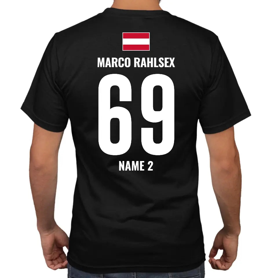 Österreich Sauf Trikot - Malle Shirt - mit deiner Rückennummer & witzigen Namen - Mallorca & Fußball T-Shirt