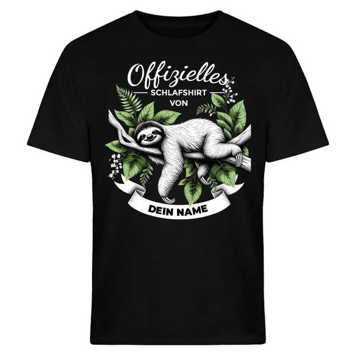 Offizielles Schlafshirt von ... - T-Shirt mit deinem Namen - personalisierbar - Damen, Herren & Kinder - mit Name - Faultier