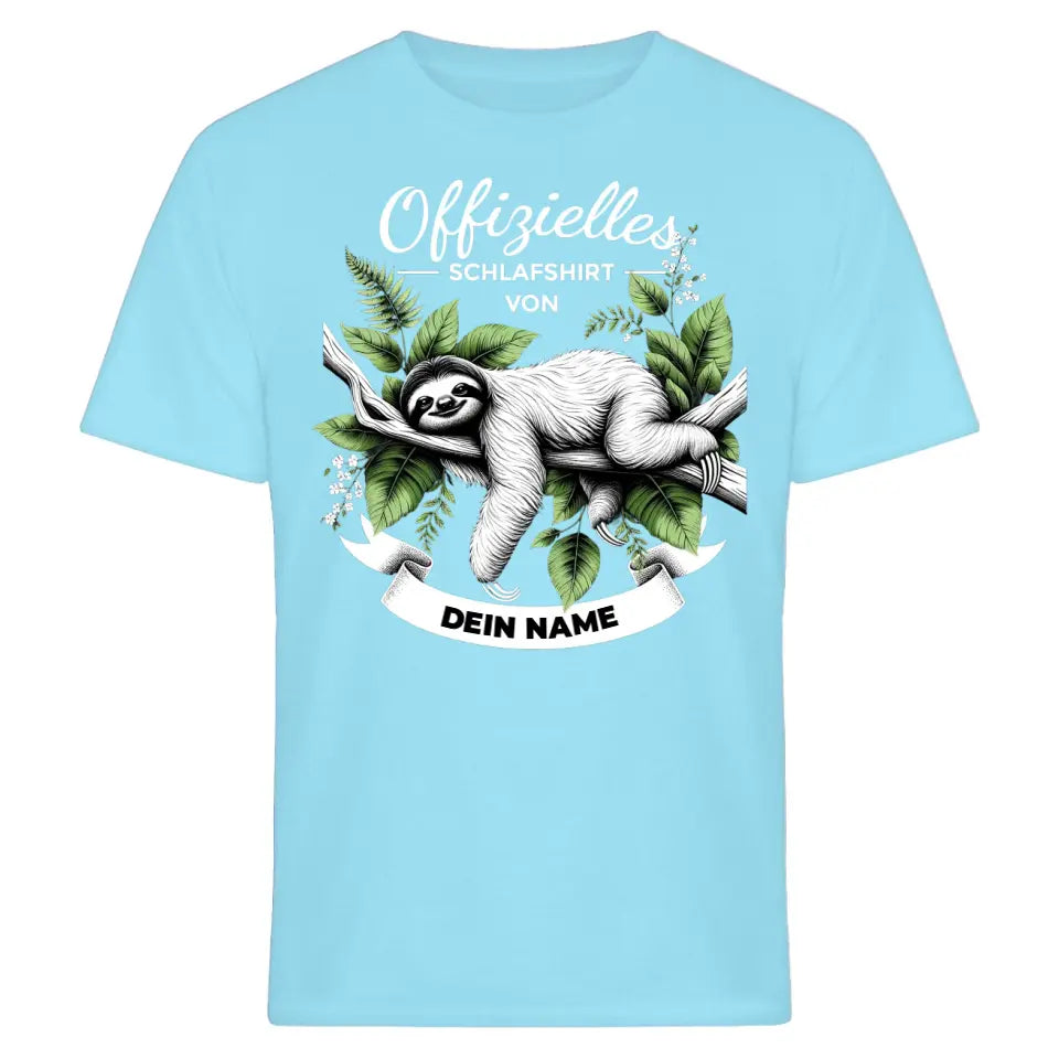 Offizielles Schlafshirt von ... - T-Shirt mit deinem Namen - personalisierbar - Damen, Herren & Kinder - mit Name - Faultier