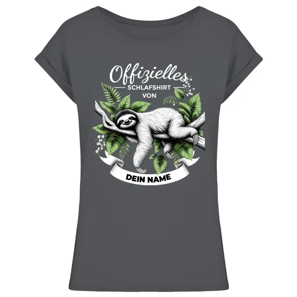 Offizielles Schlafshirt von ... - T-Shirt mit deinem Namen - personalisierbar - Damen, Herren & Kinder - mit Name - Faultier