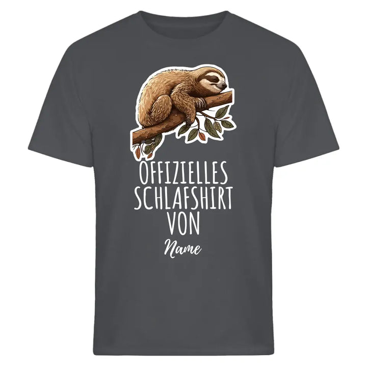 Personalisiertes offizielles Schlafshirt - Wähle dein Motiv: Faultier, Panda, Katze, Hund - Für Damen, Herren & Kinder- Words on Shirts