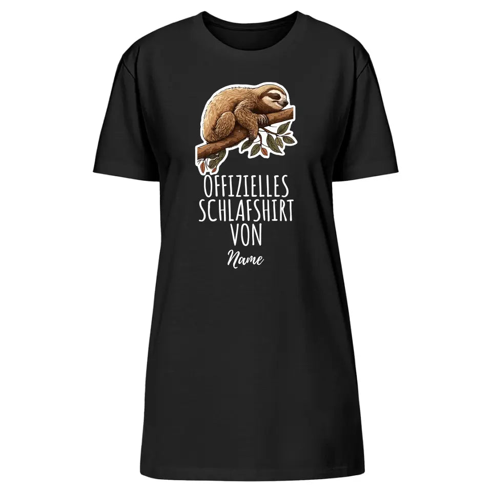 Personalisiertes offizielles Schlafshirt - Wähle dein Motiv: Faultier, Panda, Katze, Hund - Für Damen, Herren & Kinder- Words on Shirts