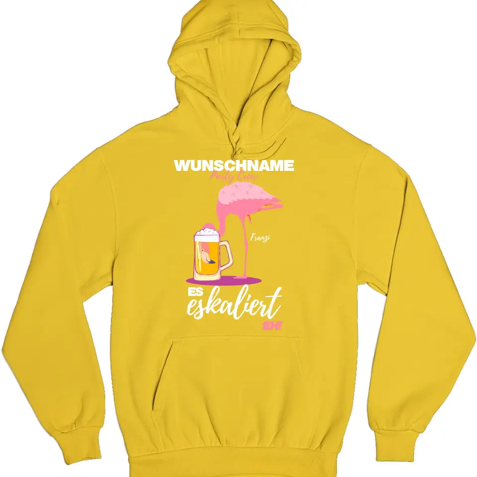 Es Eskaliert Eh - Party Crew Name/Wunschname Flamingo Shirt mit Deinem Namen - Party T-Shirt Individualisierbar/Personalisierbar