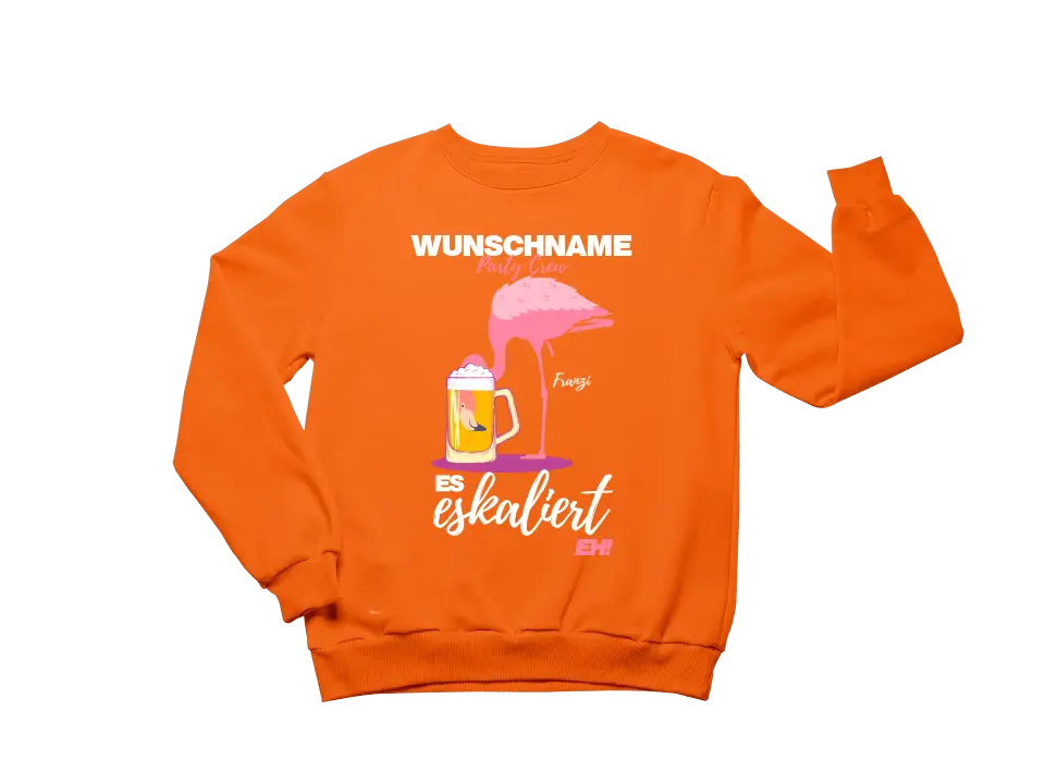 Es Eskaliert Eh - Party Crew Name/Wunschname Flamingo Shirt mit Deinem Namen - Party T-Shirt Individualisierbar/Personalisierbar