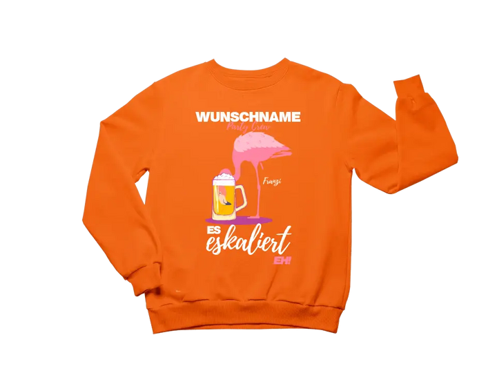 Es Eskaliert Eh - Party Crew Name/Wunschname Flamingo Shirt mit Deinem Namen - Party T-Shirt Individualisierbar/Personalisierbar