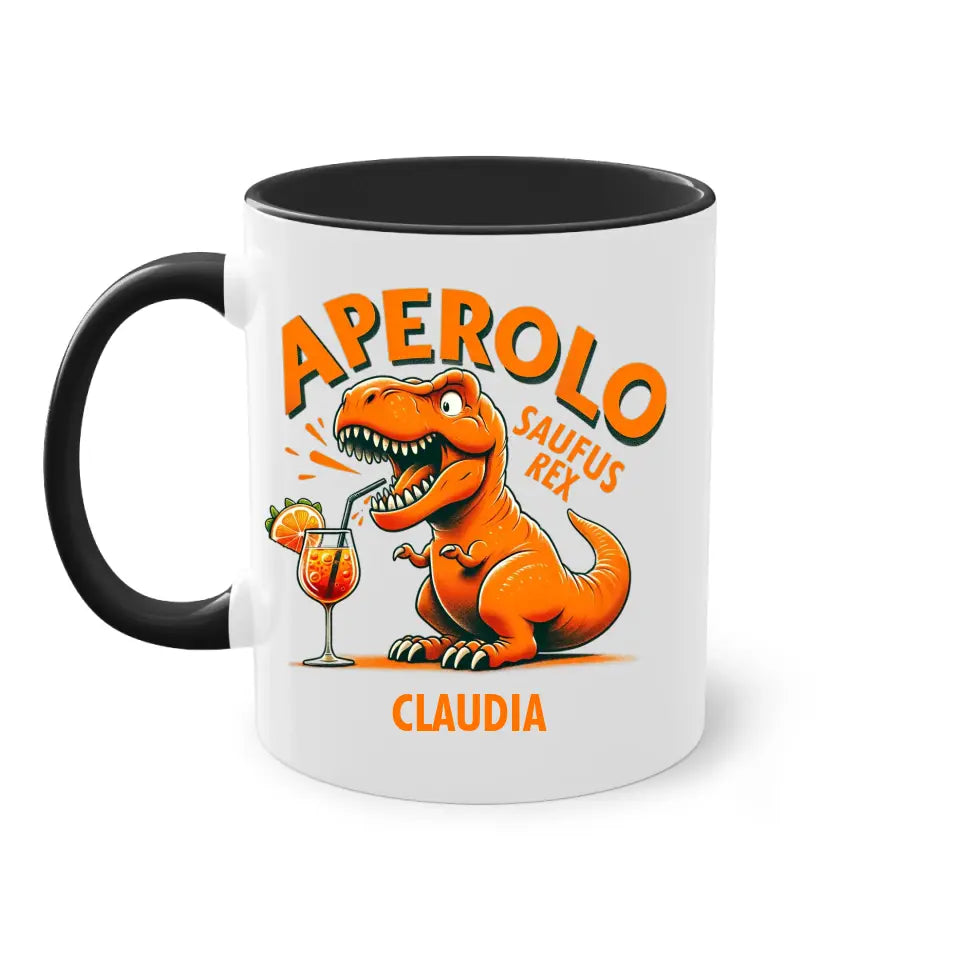 Aperolo-Saufus-Rex - Dino Aperol Fan Tasse - personalisierbar mit Name