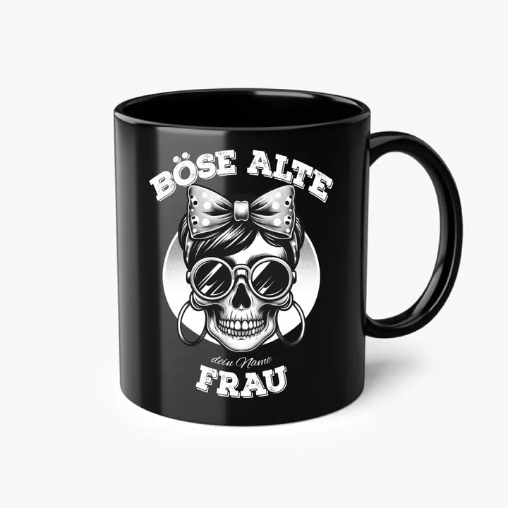 Böse alte Frau - Totenkopf Schädel - T-Shirt, Hoodie, Pullover & Tasse - personalisierbar mit Name