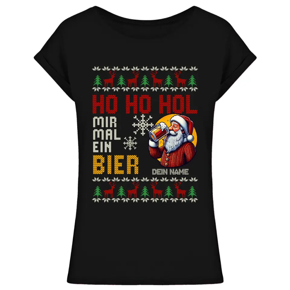 Ho Ho Hol mir mal ein Bier - Ugly Sweater - personalisierbar mit Name - Pullover, Hoodies, T-Shirts