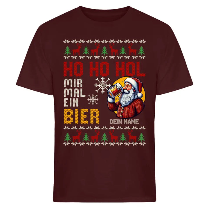 Ho Ho Hol mir mal ein Bier - Ugly Sweater - personalisierbar mit Name - Pullover, Hoodies, T-Shirts