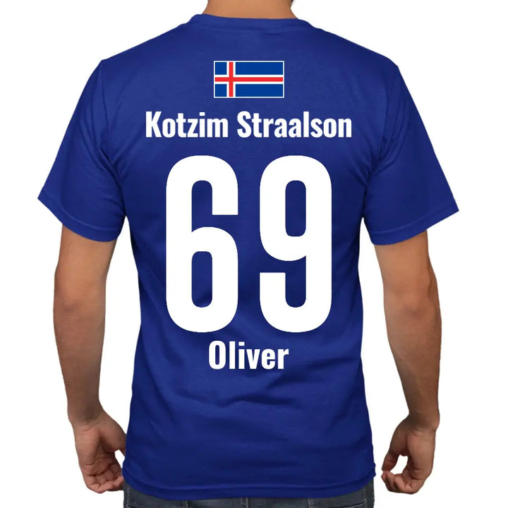 Island Sauf Trikot - Malle Shirt - mit deiner Rückennummer & witzigen Isländischen Namen - Mallorca & Fußball T-Shirt - optional mit eigenen Namen