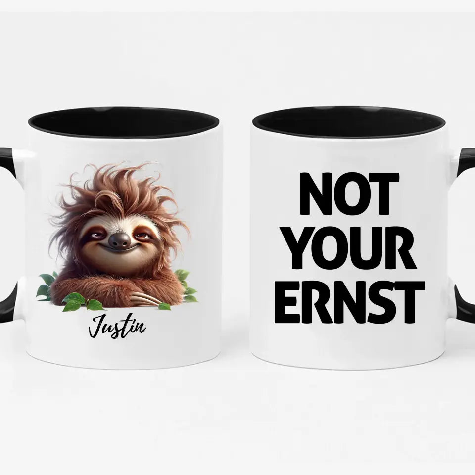 Grimmige & muffelige Tiere mit Spruch - Tasse - personalisierbare Tasse mit Name, Spruch & Tiermotiv - Faultier, Einhorn, Pinguin, Bär