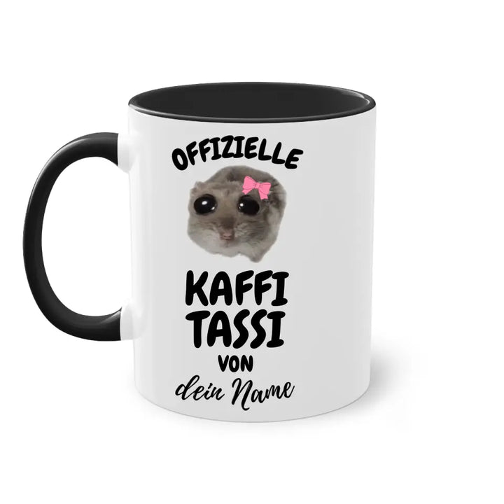 Offizielle Kaffi Tassi - personalisierbar mit Name - Sad Hamster Hamsti Design