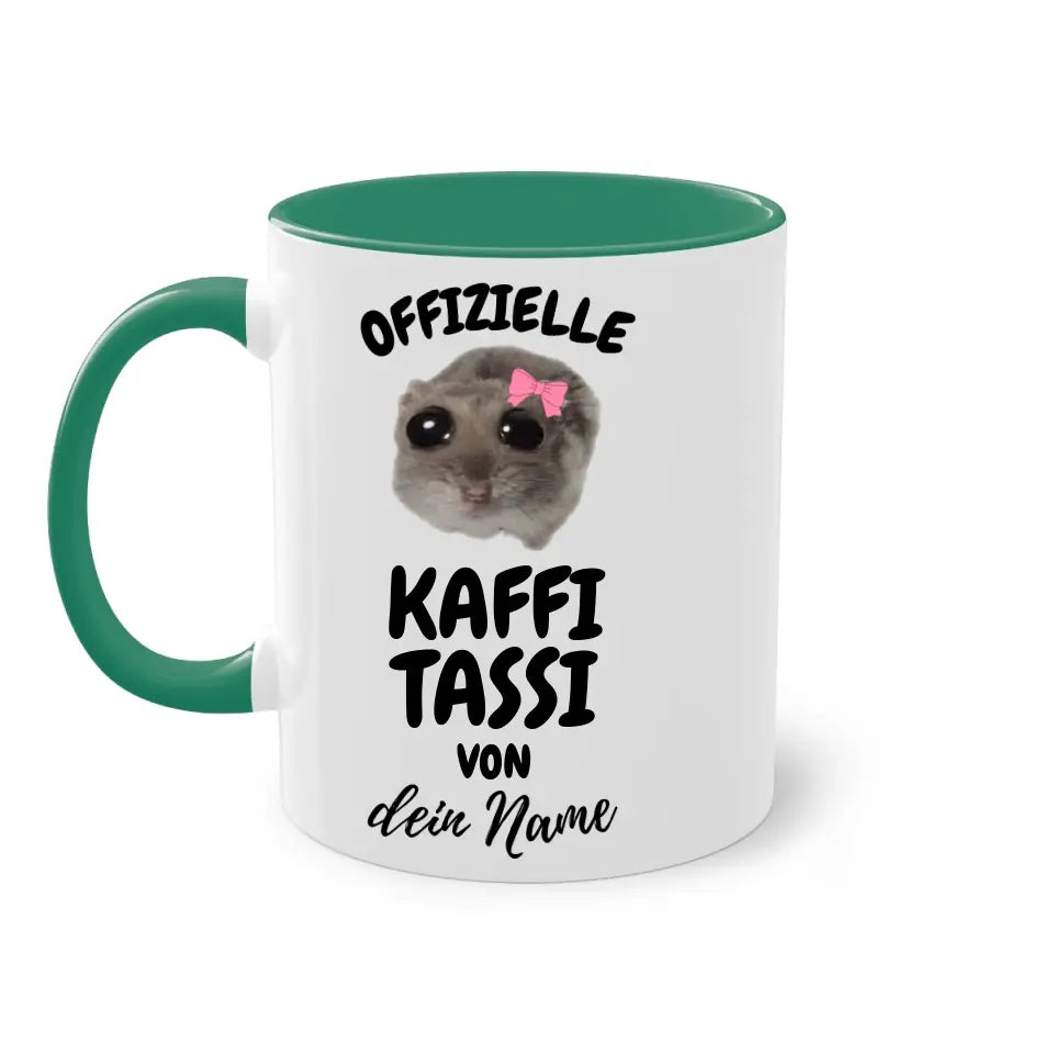 Offizielle Kaffi Tassi - personalisierbar mit Name - Sad Hamster Hamsti Design