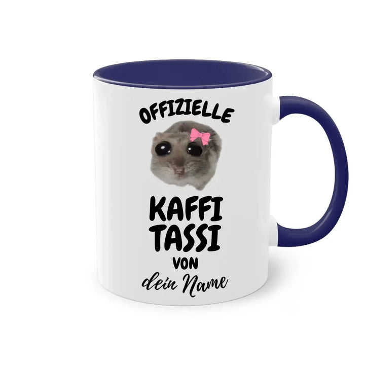 Offizielle Kaffi Tassi - personalisierbar mit Name - Sad Hamster Hamsti Design