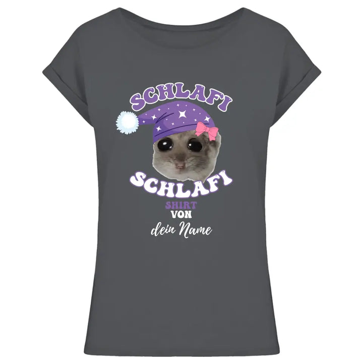 Schlafi Schlafi Shirt - personalisierbar mit deinem Namen - Damen, Herren - Nachthemd - Sad Hamster - Hamsti