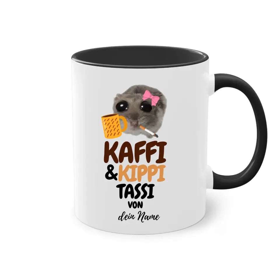 Kaffi & Kippi Tassi - Tasse personalisierbar mit Name - Sad Hamster Hamsti Design - Words on Shirts