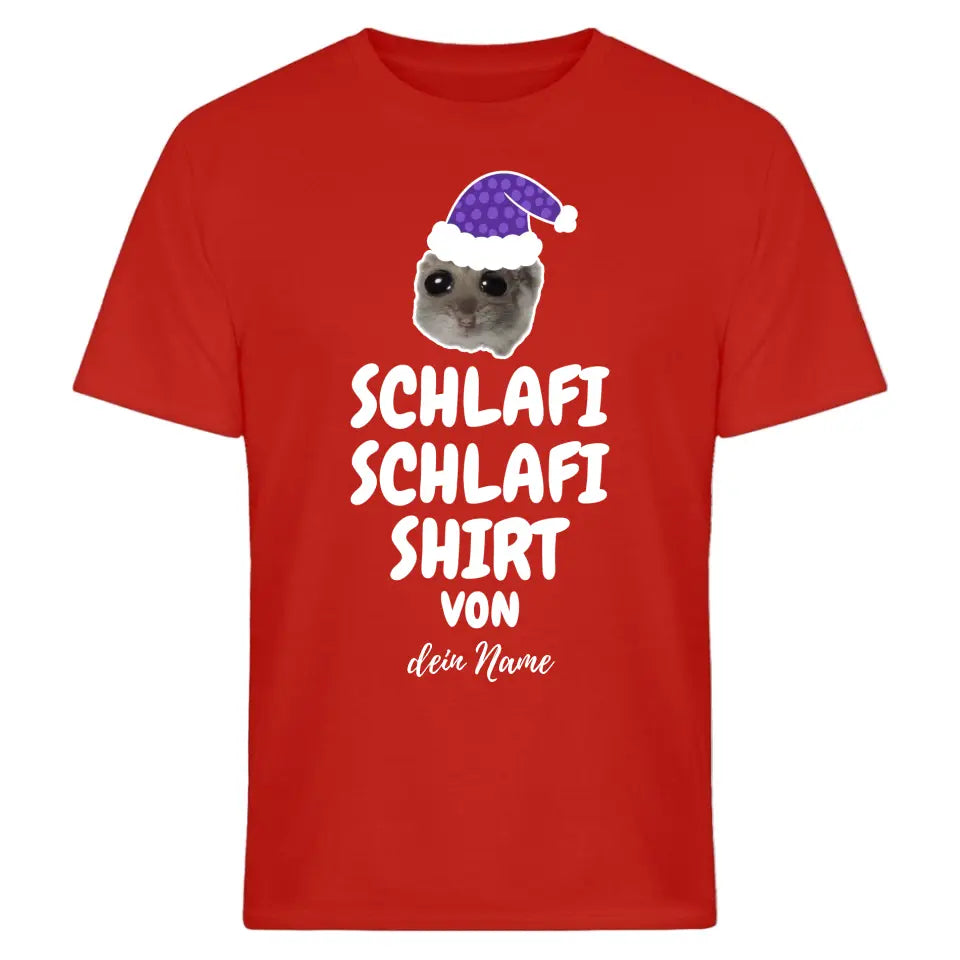 Schlafi Schlafi Shirt mit Name - Damen, Herren & Kinder - Nachthemd . Sad Hamster - Hamsti