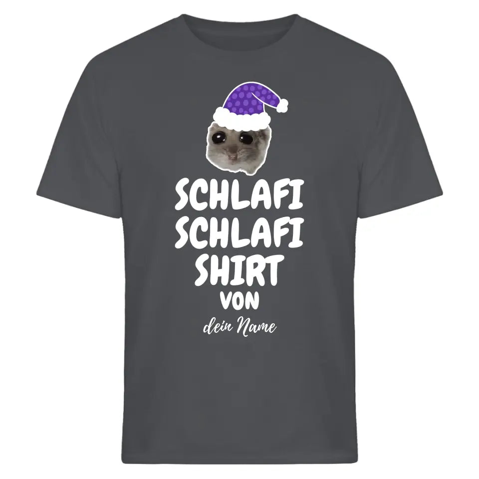 Schlafi Schlafi Shirt mit Name - Damen, Herren & Kinder - Nachthemd . Sad Hamster - Hamsti