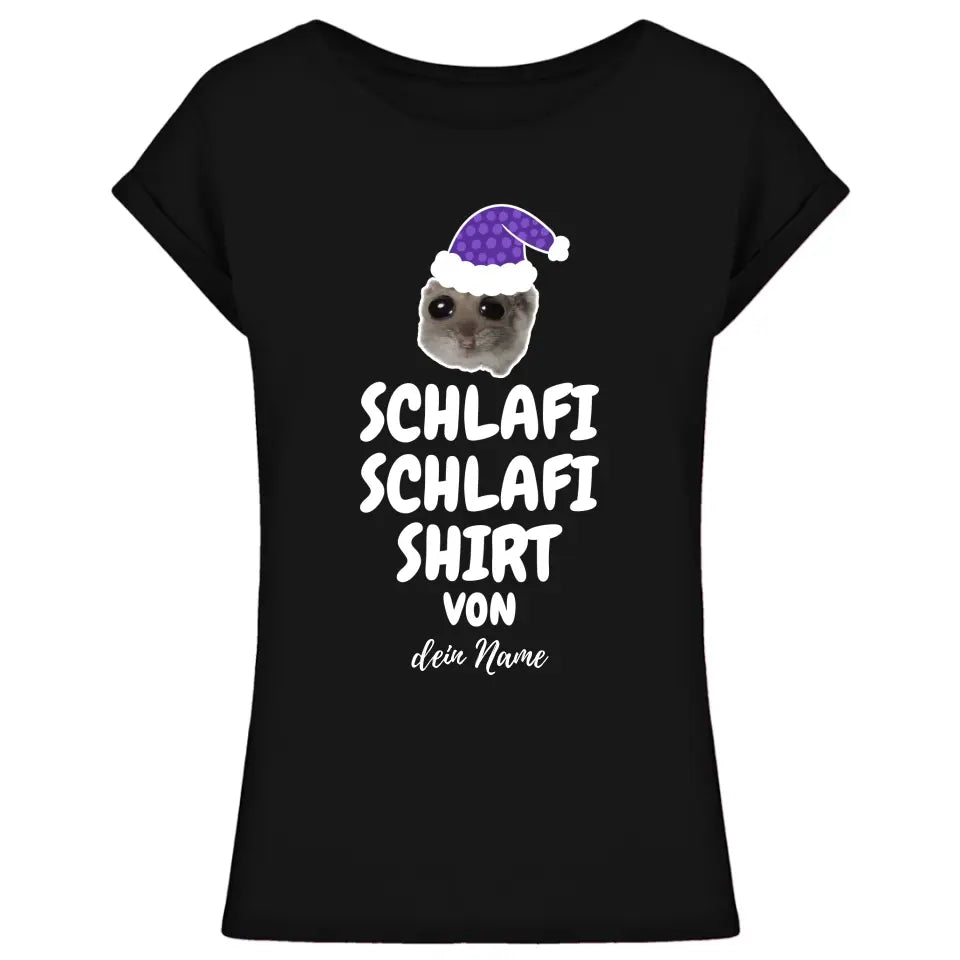 Schlafi Schlafi Shirt mit Name - Damen, Herren & Kinder - Nachthemd . Sad Hamster - Hamsti