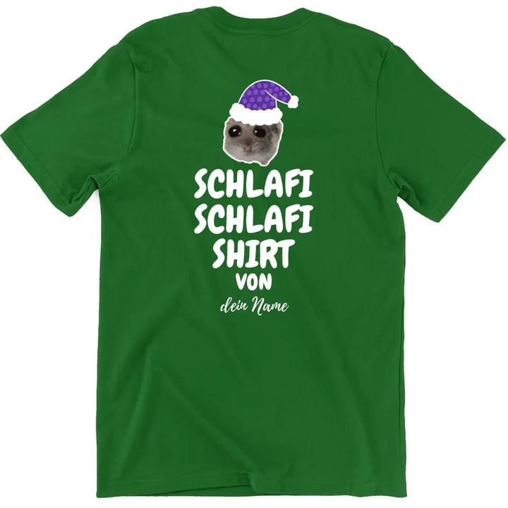 Schlafi Schlafi Shirt mit Name - Damen, Herren & Kinder - Nachthemd . Sad Hamster - Hamsti