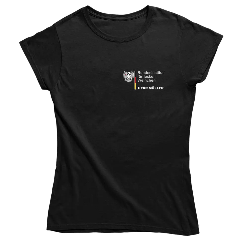 Bundesinstitut für lecker Weinchen - personalisierbar mit Name - T-Shirt