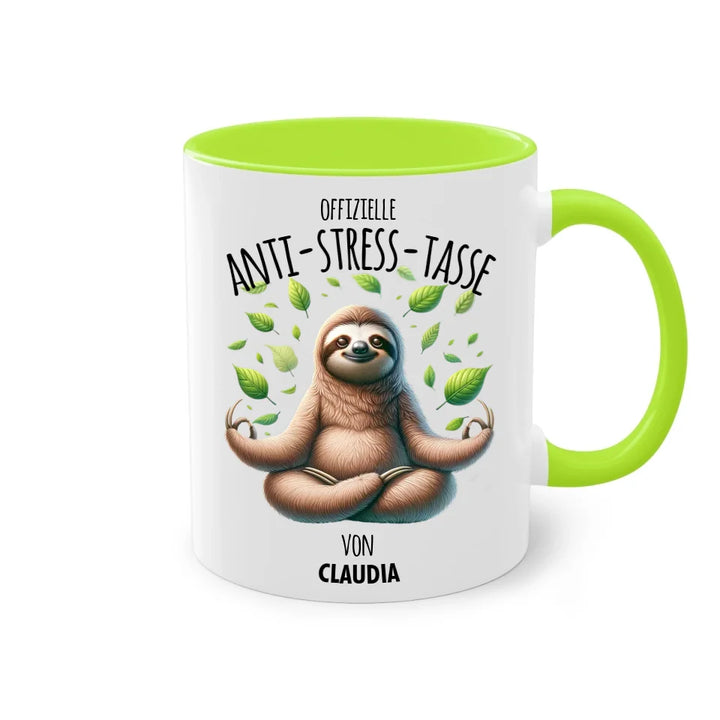 Offizielle Anti-Stress-Tasse - personalisierbar mit Name und chilligen Tieren