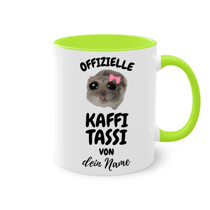 Offizielle Kaffi Tassi - personalisierbar mit Name - Sad Hamster Hamsti Design - Words on Shirts