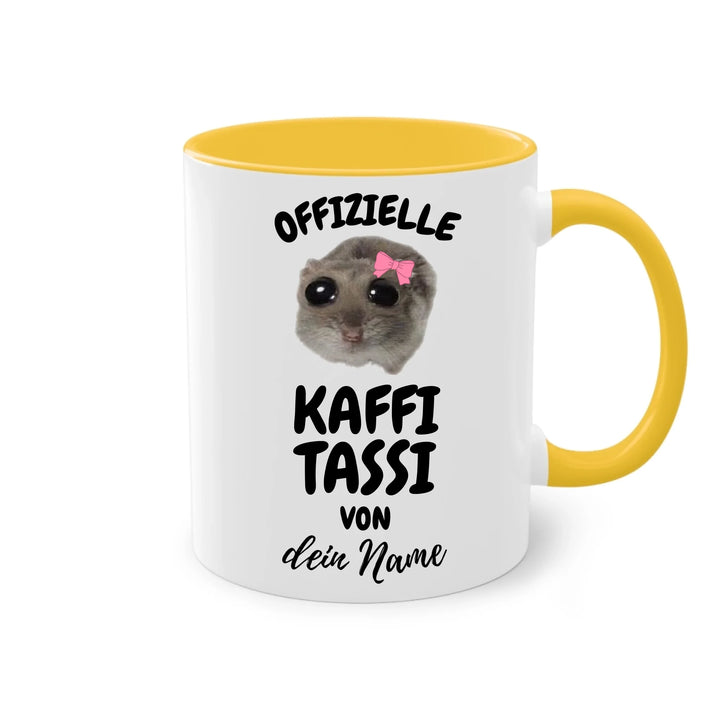 Offizielle Kaffi Tassi - personalisierbar mit Name - Sad Hamster Hamsti Design - Words on Shirts
