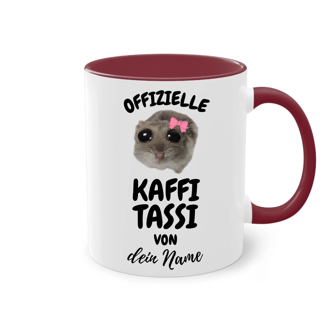 Offizielle Kaffi Tassi - personalisierbar mit Name - Sad Hamster Hamsti Design - Words on Shirts