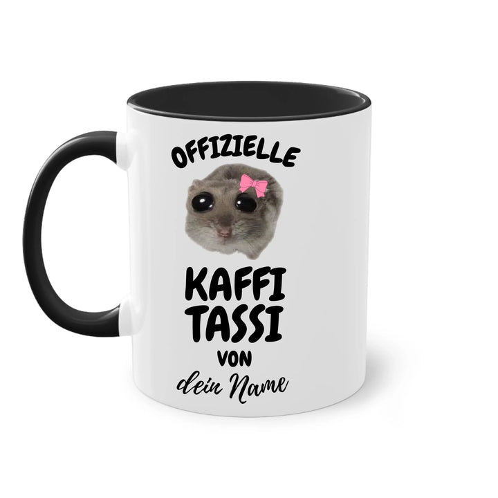 Offizielle Kaffi Tassi - personalisierbar mit Name - Sad Hamster Hamsti Design - Words on Shirts