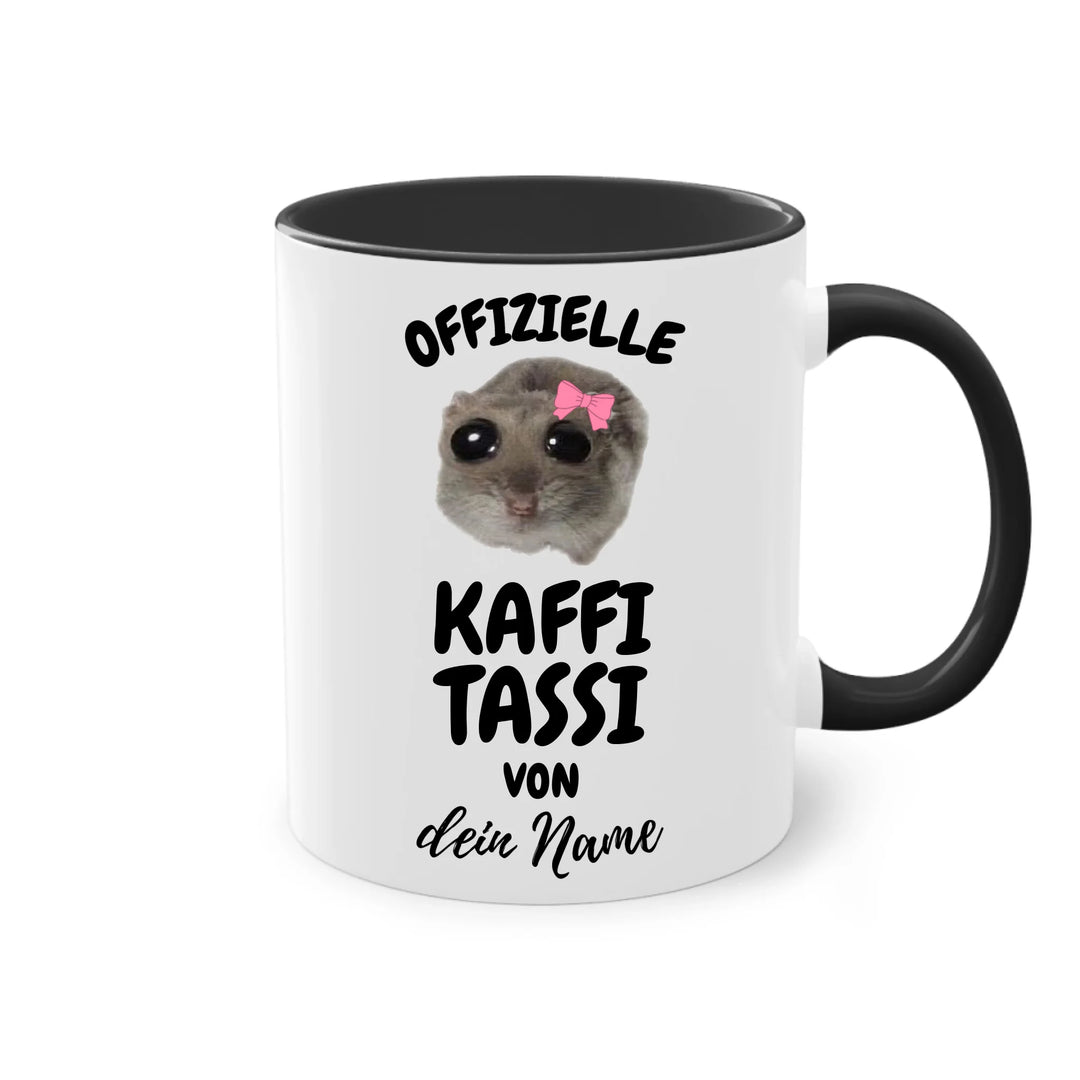 Offizielle Kaffi Tassi - personalisierbar mit Name - Sad Hamster Hamsti Design - Words on Shirts