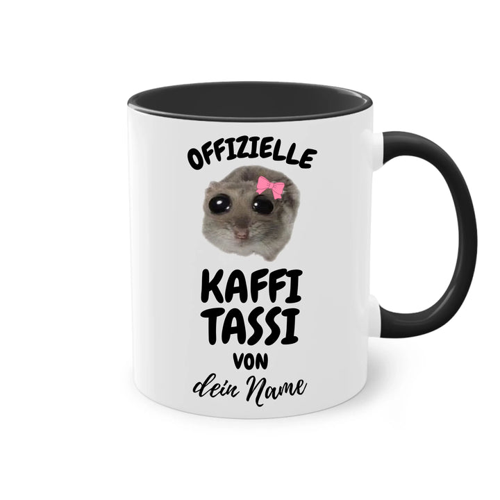 Offizielle Kaffi Tassi - personalisierbar mit Name - Sad Hamster Hamsti Design - Words on Shirts