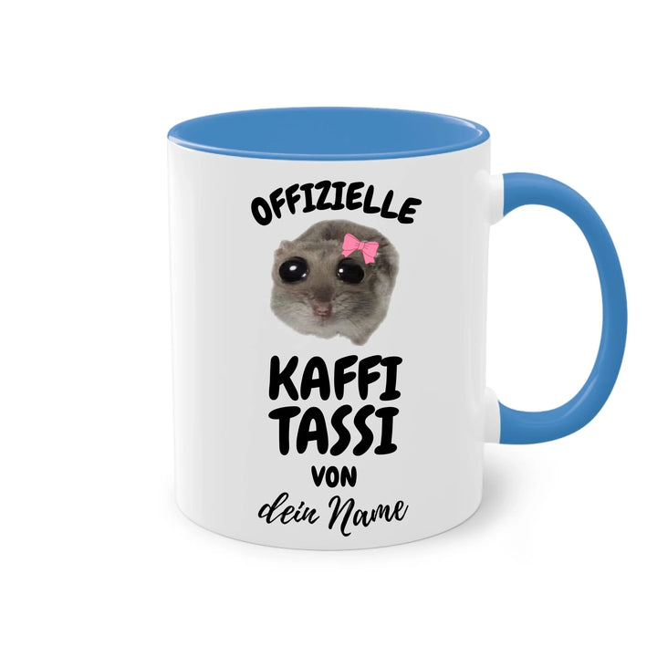 Offizielle Kaffi Tassi - personalisierbar mit Name - Sad Hamster Hamsti Design