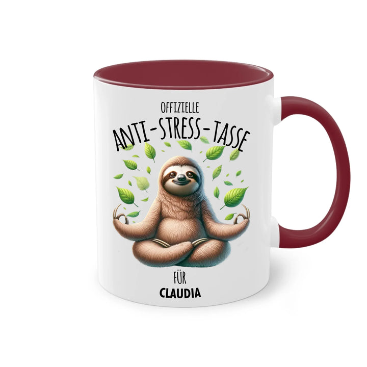 Offizielle Anti-Stress-Tasse - personalisierbar mit Name und chilligen Tieren - Geschenk Edition
