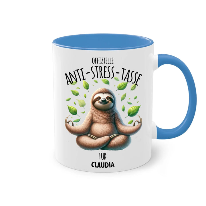 Offizielle Anti-Stress-Tasse - personalisierbar mit Name und chilligen Tieren - Geschenk Edition