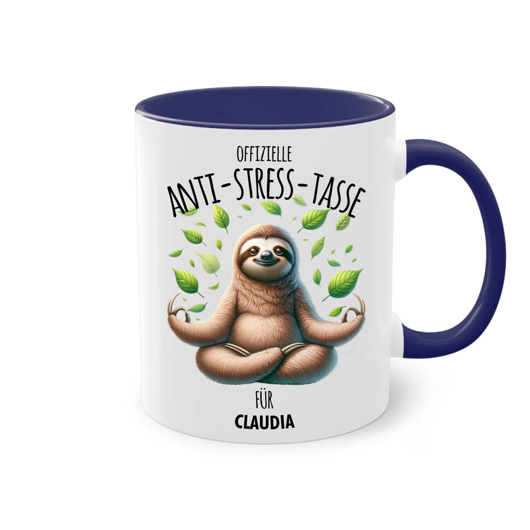 Offizielle Anti-Stress-Tasse - personalisierbar mit Name und chilligen Tieren - Geschenk Edition