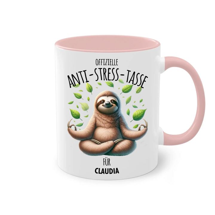 Offizielle Anti-Stress-Tasse - personalisierbar mit Name und chilligen Tieren - Geschenk Edition